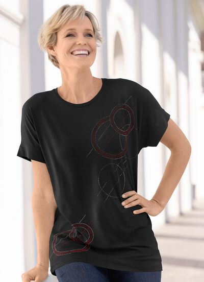 Shirt mit &uuml;berschnittener Schulterpartie 