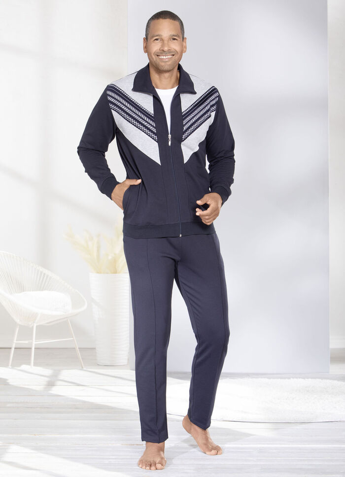 Hausanzug mit Baumwolle MARINE-GRAU