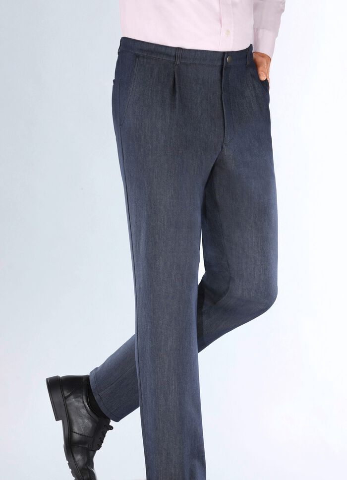 "Klaus Modelle"-Edeljeans mit Bundfalten in 2 Farben 