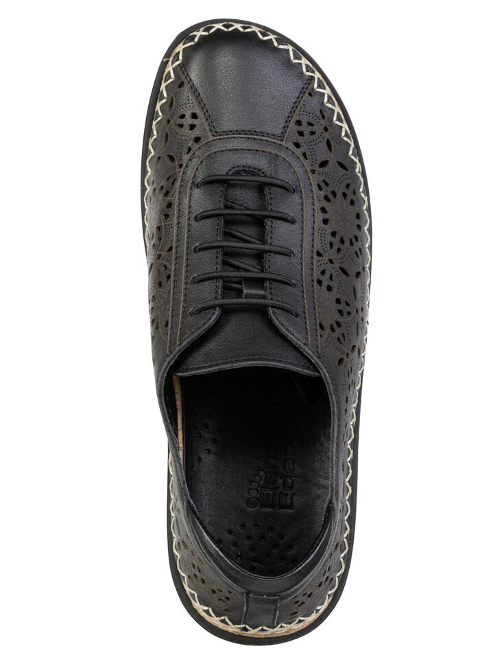 ELENA EDEN, sommerliche Damen-Schnürschuhe, Weite H, mit herausnehmbarem Fußbett SCHWARZ