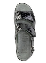 ELENA EDEN Sandale aus Nappaleder und krokogeprägtem Lackleder SCHWARZ