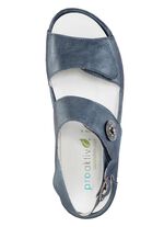 Waldl&auml;ufer Sandale mit Metallschmuck mit Glitzersteinchen STAHLBLAU