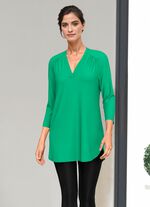 Shirt-Tunika mit V-Ausschnitt GRÜN