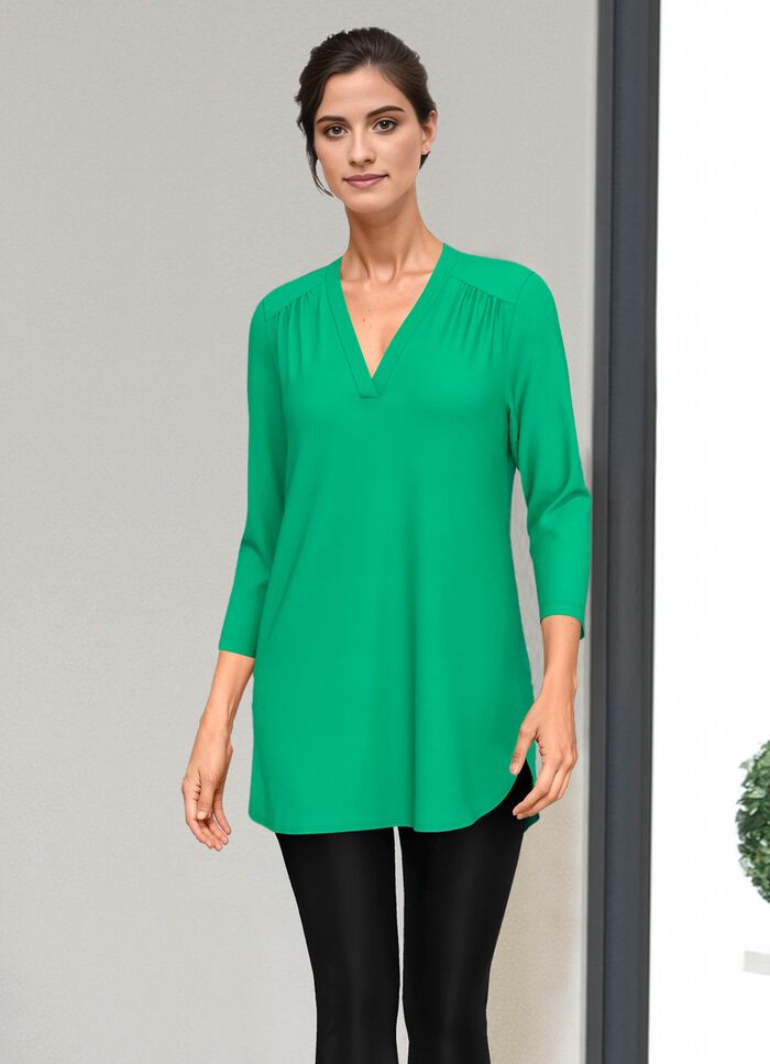 Shirt-Tunika mit V-Ausschnitt GRÜN