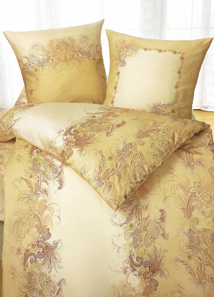 B&uuml;gelleichte Bettw&auml;sche-Garnitur mit Rei&szlig;verschluss APRICOT