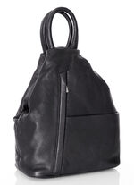 Laurina, Rucksack, Damen, mit zwei durch Reißverschluss teilbare Umhängeriemen SCHWARZ