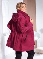 Funktionsjacke mit dezentem Streifendessin RUBINROT