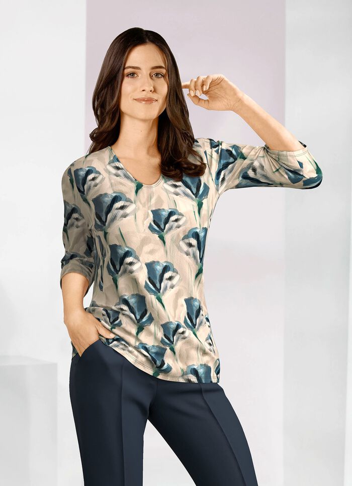 Shirt mit farbbrillantem Allover-Druck 