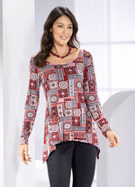 Shirt mit gebogtem Saumabschluss 