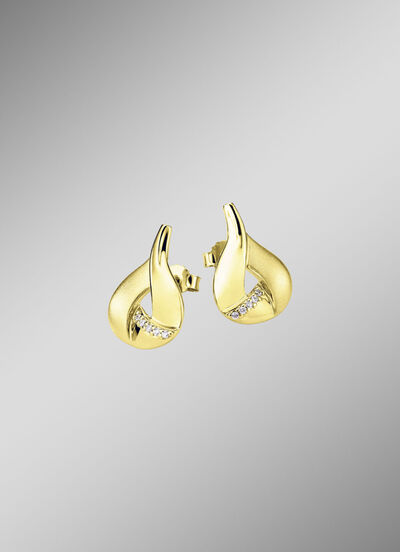 Vergoldete Ohrstecker mit Zirkonia 