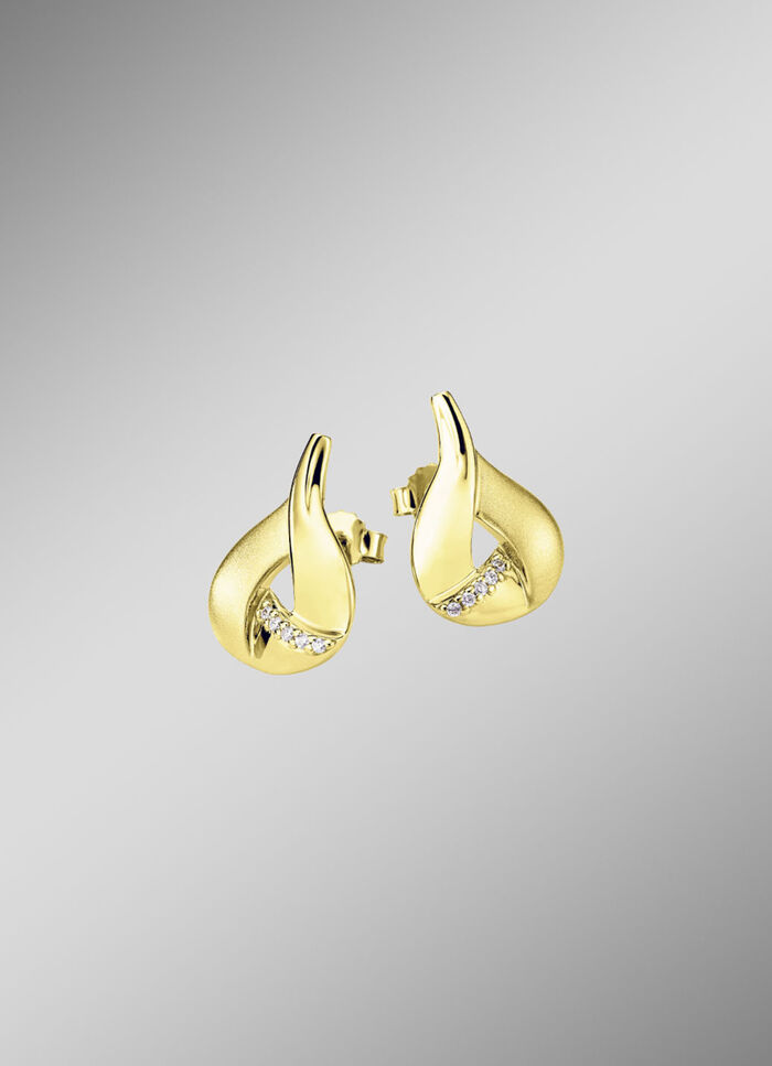 Vergoldete Ohrstecker mit Zirkonia 