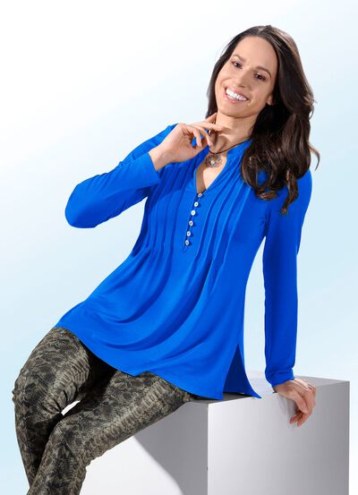 Shirt-Tunika mit Schmuckknopfleiste 