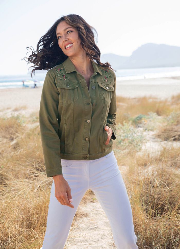 Bestickte Jeansjacke 