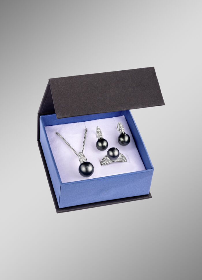 3-teiliges Schmuck-Set GRAU