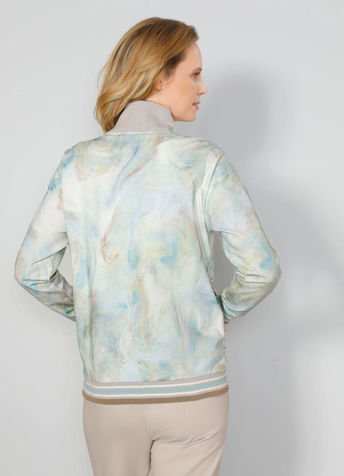 Sweatjacke mit floralem Motiv 