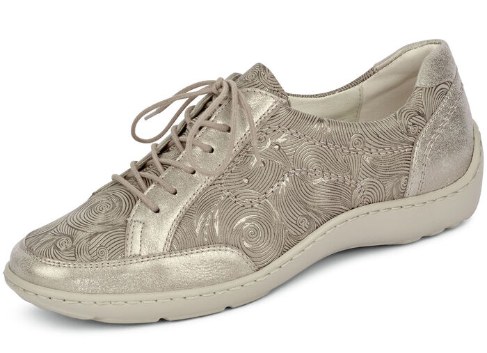 Waldläufer, elegante Damen-Schnürschuhe, Weite H, mit herausnehmbarem Fußbett TAUPE