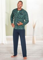 Schlafanzug mit Knopfleiste und offenen Beinabschl&uuml;ssen 