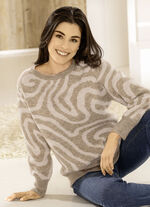 Pullover in Jacquard-Dessin SAND-BEIGE
