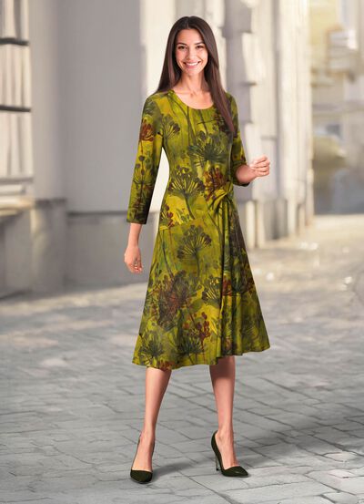 Kleid mit farbbrillantem Druck 