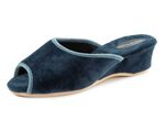 ELENA EDEN Samt-Pantolette mit Kontrast-Einfassung BLAU