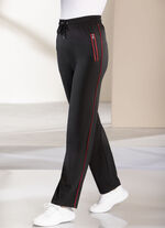 Freizeithose mit Kontrastpaspel SCHWARZ