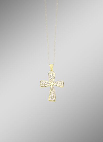Wundervoller Kreuz-Anh&auml;nger mit Zirkonia 