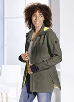 Funktionsjacke mit im Kragen verstaubarer Kapuze OLIV