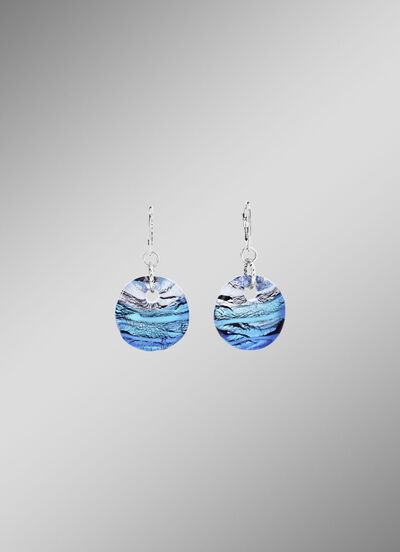 Ohrringe aus Muranoglas in T&uuml;rkis- und Silbert&ouml;nen 