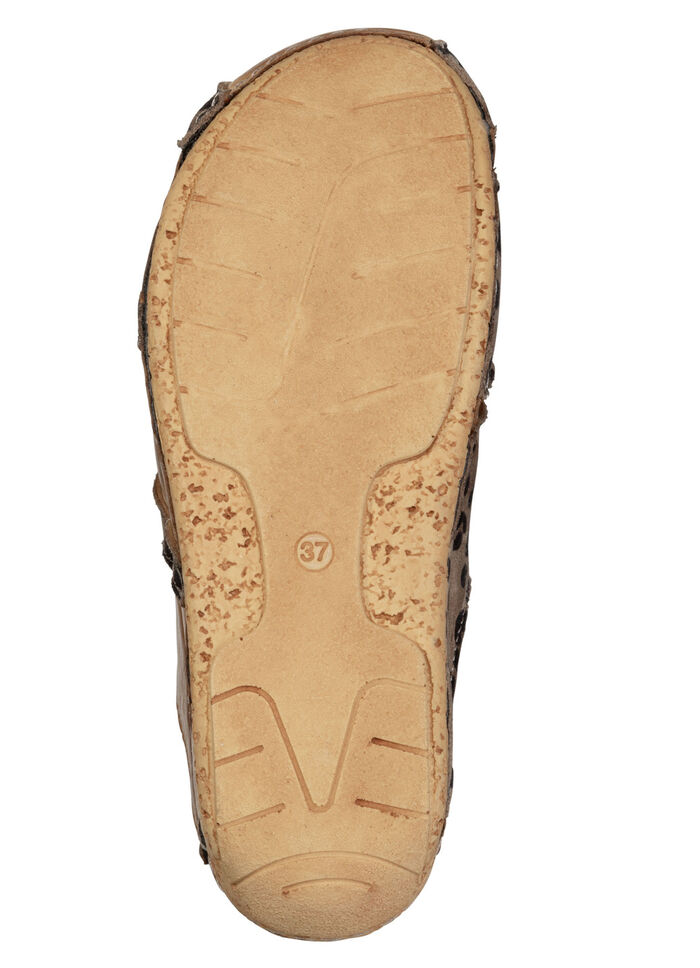 Gemini, trendige Damen-Clogs, Weite G,aus Leder BRAUN