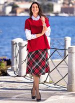 Rock in schicker A-Linie ROT-SCHWARZ