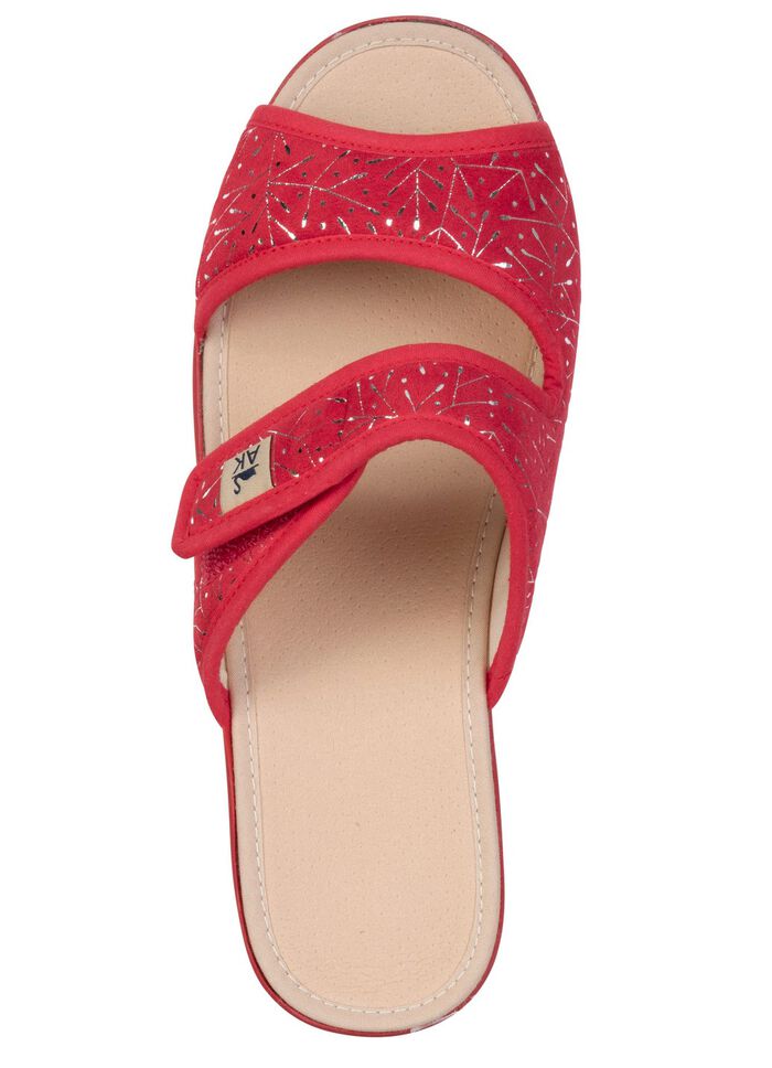 Leichte, Damen-Pantoletten, mit Klettverschluss ROT