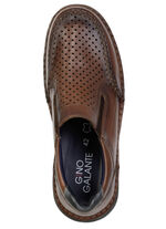 GINO GALANTE, komfortable Herren-Slipper, Weite H, mit herausnehmbarem Fußbett KASTANIE