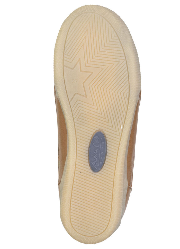 Andrea Conti, bequeme Damen-Sneaker, Weite G, mit herausnehmbarem Fußbett COGNAC