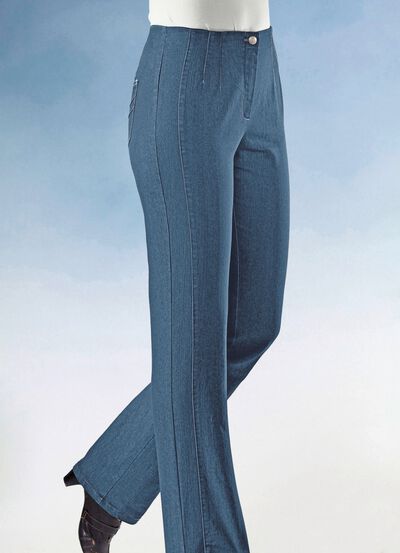 Jeans mit figurg&uuml;nstiger Teilungsnaht 