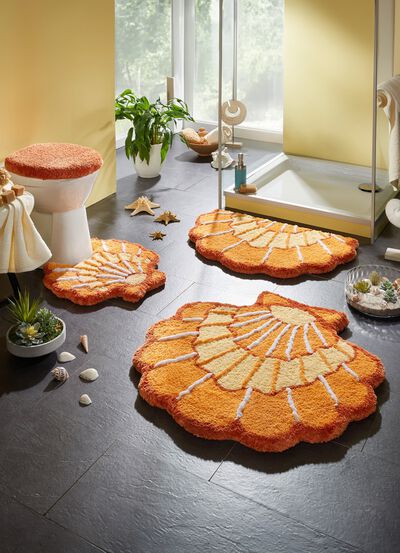 Barfu&szlig;weiche Badgarnitur in Muschel-Optik 