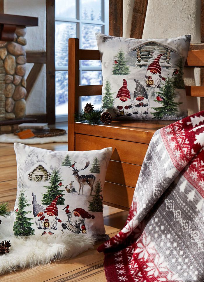 Kissenbez&uuml;ge mit Wichtel-Motiven 