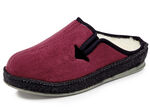 Atmungsaktive Damen-Hauschuhe, mit Gummizug BORDEAUX-SCHWARZ