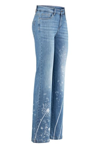 Jeans mit floralem Druck 