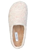 Laurina, gef&uuml;tterte Damen-Hausschuhe, mit anatomisch geformtem Fu&szlig;bett ECRU