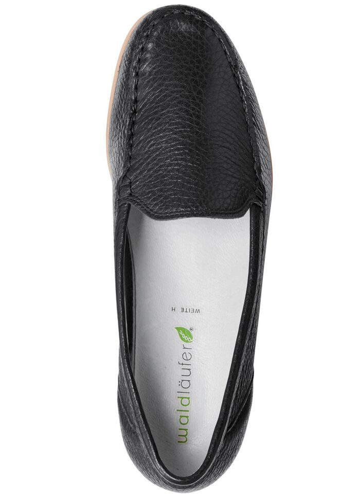 Waldl&auml;ufer Slipper aus edlem, genarbtem Hirsch-Nappaleder SCHWARZ