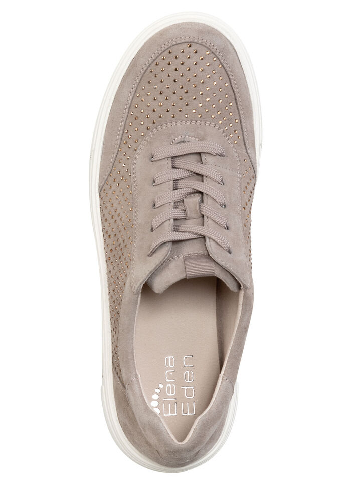 ELENA EDEN Sneaker aus feinem Veloursleder TAUPE
