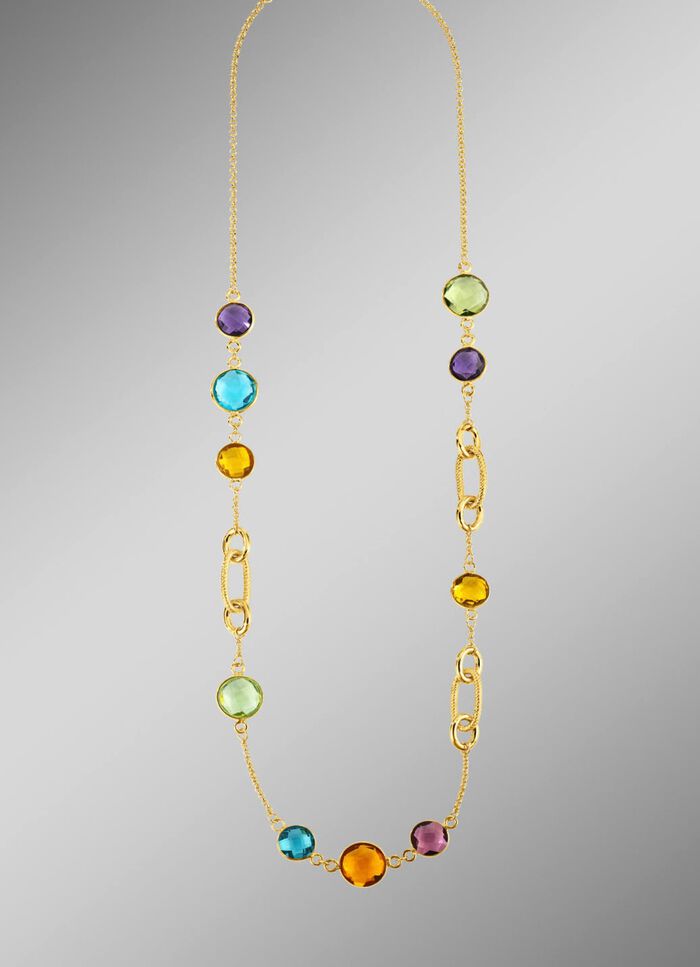 Farbenfrohe Eleganz: Halskette mit Quarzen 