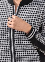 Blusenjacke mit Hahnentritt-Dessin 