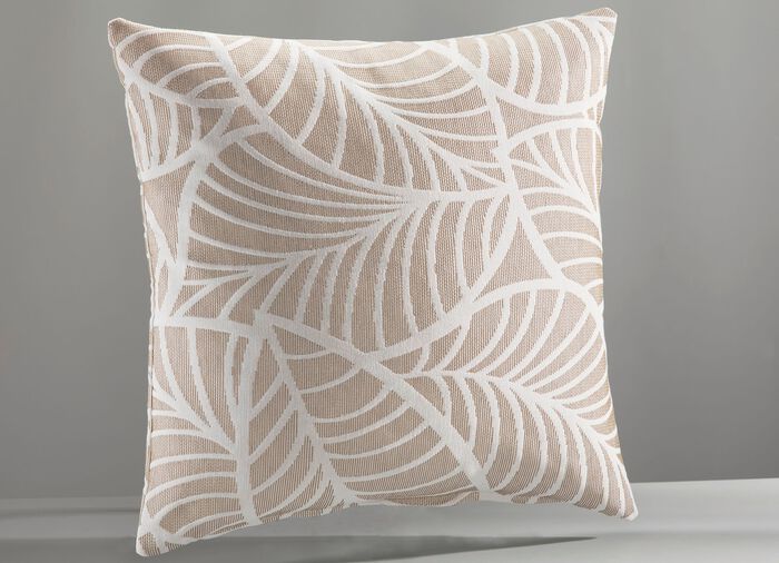 Tagesdecke und Kissenbez&uuml;ge mit naturnahen Bl&auml;ttermotiven BEIGE