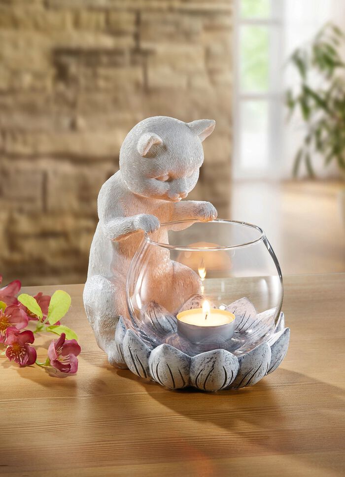 Teelichthalter mit Glaseinsatz 