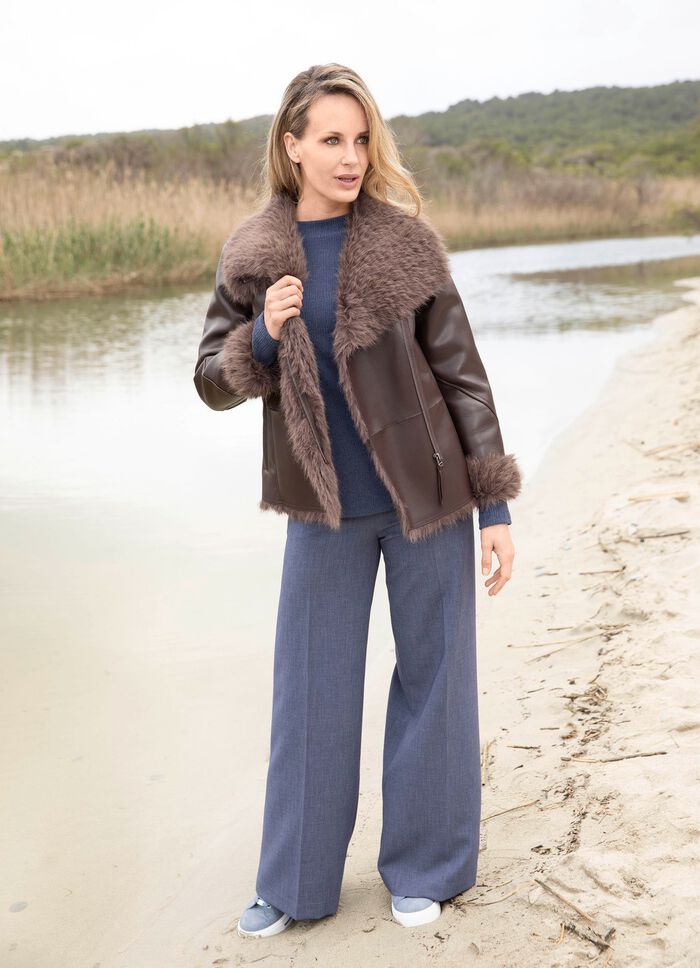 Kurzjacke aus Nappaleder-Imitat 