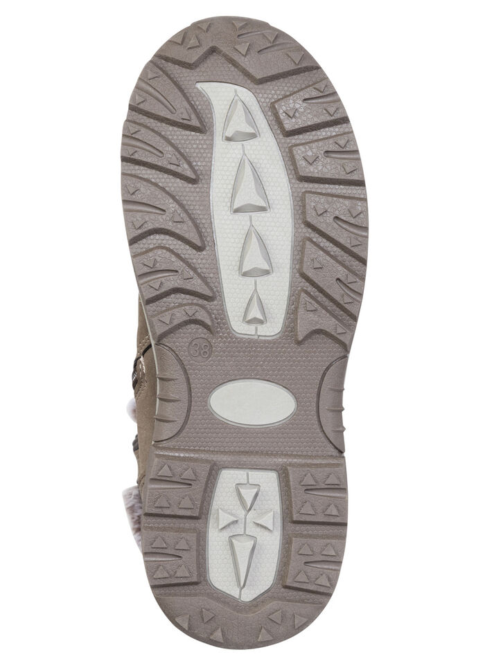 Gefütterte Damen-Stiefel, Winterschuhe, mit Reißverschluss TAUPE