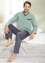 Schlafanzug mit V-Auschnitt und offenen Abschlüssen 