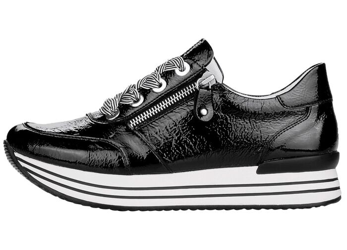 Remonte Sneaker mit effektvoller Schn&uuml;rung SCHWARZ