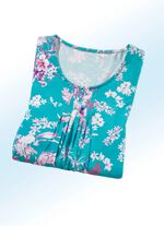 Longshirt mit dezenter F&auml;ltelung in 4 Farben T&Uuml;RKIS-LILA